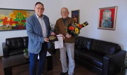 Кметът Любомир Христов поздрави Дечко Лечев в навечерието на неговия 80-ти рожден ден